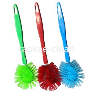 แปรงล้างห้องน้ำขนไนล่อน สีฟ้า สีแดง สีเขียม ด้ามจับพลาสติก