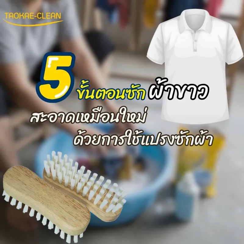 ขาวจั๊วเหมือนเพิ่งซื้อ! 5 ขั้นตอนซักผ้าขาวให้สะอาดเหมือนใหม่ ด้วยการใช้แปรงซักผ้าอย่างถูกวิธี